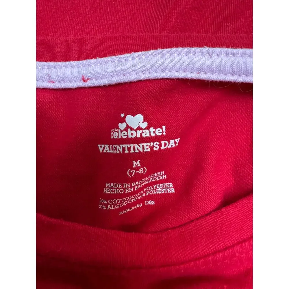Girls Valentine and St. Patrick 2 Shirt Bundle, Size 7-8 (M)
